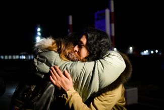 Refugees in the Romanian village of Siret. February 25, 2022.