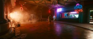 Этот кадр сделан в фоторежиме Cyberpunk 2077 (он скрывает интерфейс игры)