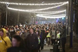 An estimated 2,000 people took part in the protest in Chelyabinsk