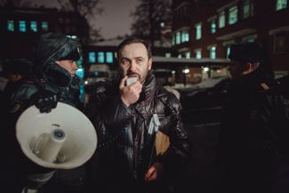 Ilya Ponomarev during the court case against Sergey Udaltsova. 2011