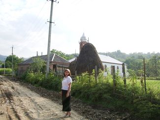 Natalya Estemirova in the Nozhay-Yurtovsky region of Chechnya. 2008