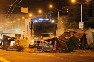 A barricade in Minsk