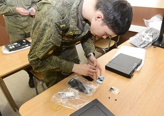 Computer science classes at the Cherepovets Higher Military School of Radio Electronics, December 2016