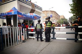 A checkpoint at the entrance to the Uyghur Old Town in Kashgar. This and all subsequent photographs were taken in the summer of 2018.