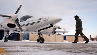 The Central Ulyanovsk Airport in Baratayevka, a common site for training flights. February 27, 2010.