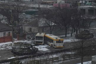 Russian tanks on the outskirts of Mariupol. March 11, 2022.