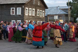 Izhma residents celebrate the holiday of Lud.