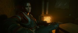 Этот кадр сделан в фоторежиме Cyberpunk 2077 (он позволяет скрыть интерфейс игры)