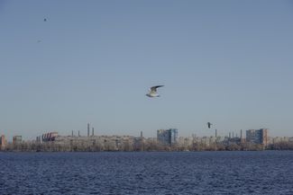 A view of the Dnipro River’s left bank 