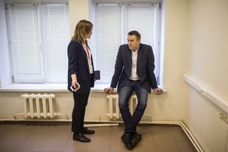 Liliya Chanysheva and Alexey Navalny after the opening of the Ufa campaign office. March 4, 2017.