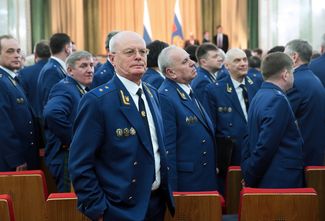 Moscow, March 23, 2016. Participants at an extended meeting of the Attorney General Office's Collegium.