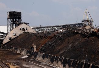 The Nika-Tera grain terminal in Mykolaiv, destroyed by the war. June 12, 2022