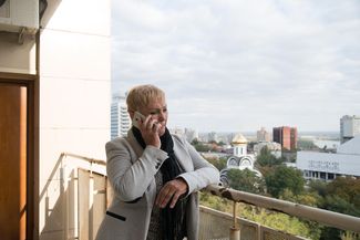 Tatyana Bocharova at the office of a Rostov television station, October 2017