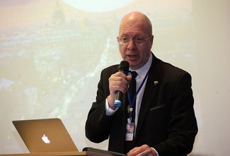 Cris Roman, representative of the Belgian movement Euro Russia at the Russian international conservative forum in St. Petersburg. March 22, 2015.