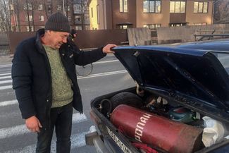 Vladimir Urodov and his propane-powered Zhiguli.