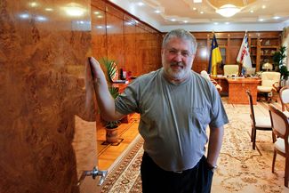 Ihor Kolomoyskiy, then the governor of Dnipropetrovsk Oblast, stands in his office. March 24, 2014