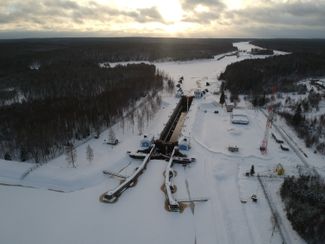 Седьмой шлюз Беломорканала, январь 2018 года