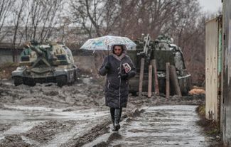 Russian military vehicles in Rostov region. February 24, 2022