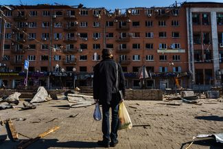 The aftermath of shelling at the Artem Factory in Kyiv. March 15, 2022. 