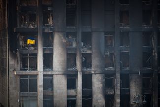 The Trade Unions Building in Kyiv. February 21, 2014