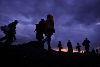 Ukrainian refugees on the border with Poland inPrzemyśl. March 25, 2022