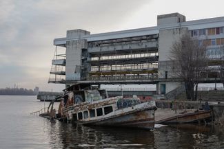 The Dnipro river station