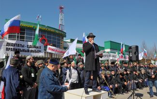 Митинг в Магасе против нового закона о референдуме