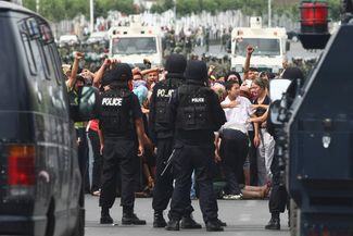 An Uyghur protest in Ürümqi, July 7, 2009